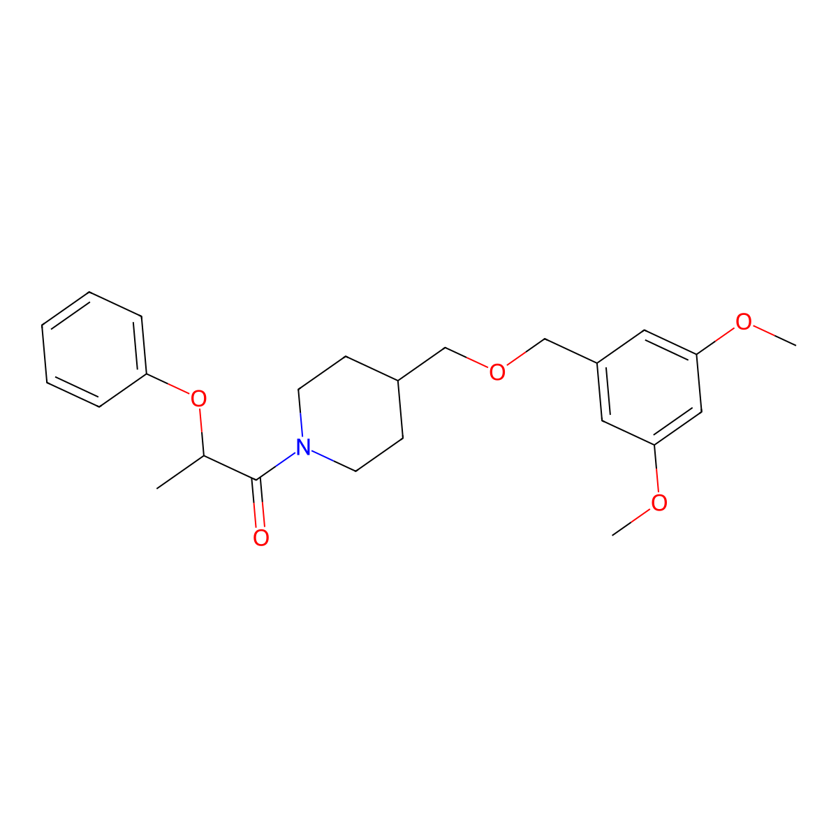 1-(4-(((3,5-Dimethoxybenzyl)oxy)methyl)piperidin-1-yl)-2-phenoxypropan-1-one molecular structure, CAS 1396767-79-5