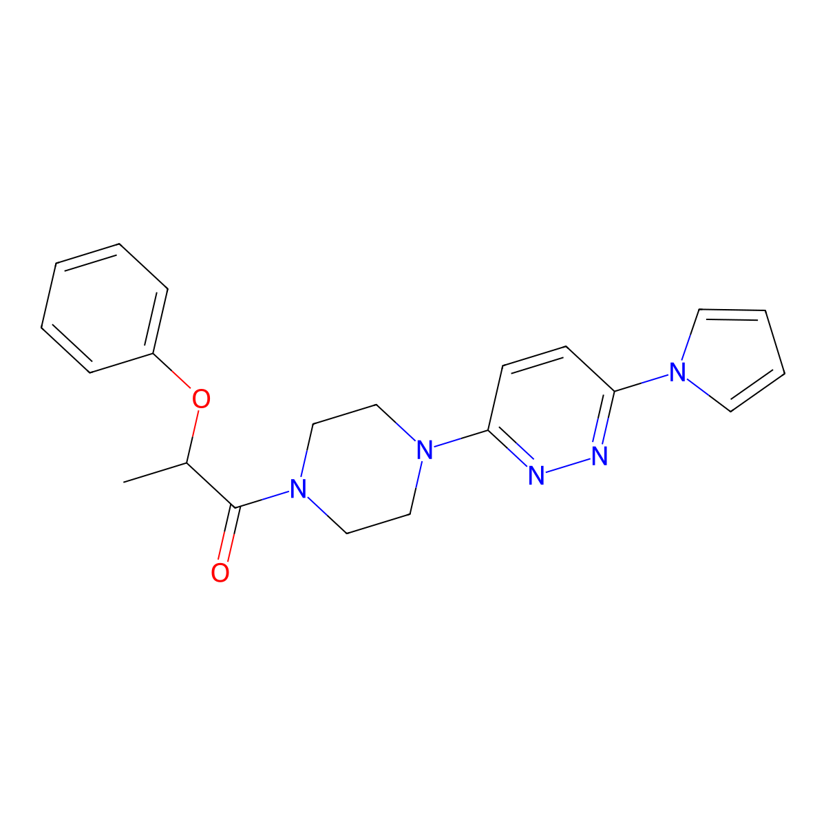 1-(4-(6-(1H-pyrrol-1-yl)pyridazin-3-yl)piperazin-1-yl)-2-phenoxypropan-1-one molecular structure, CAS 1396767-80-8