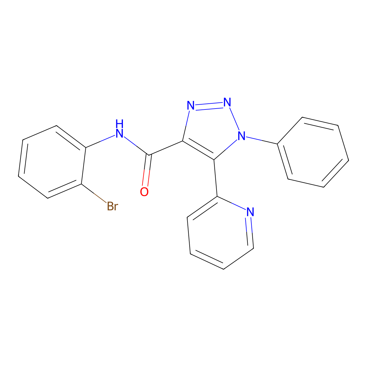N-(2-bromophenyl)-1-phenyl-5-(pyridin-2-yl)-1H-1,2,3-triazole-4-carboxamide molecular structure, CAS 1396767-81-9