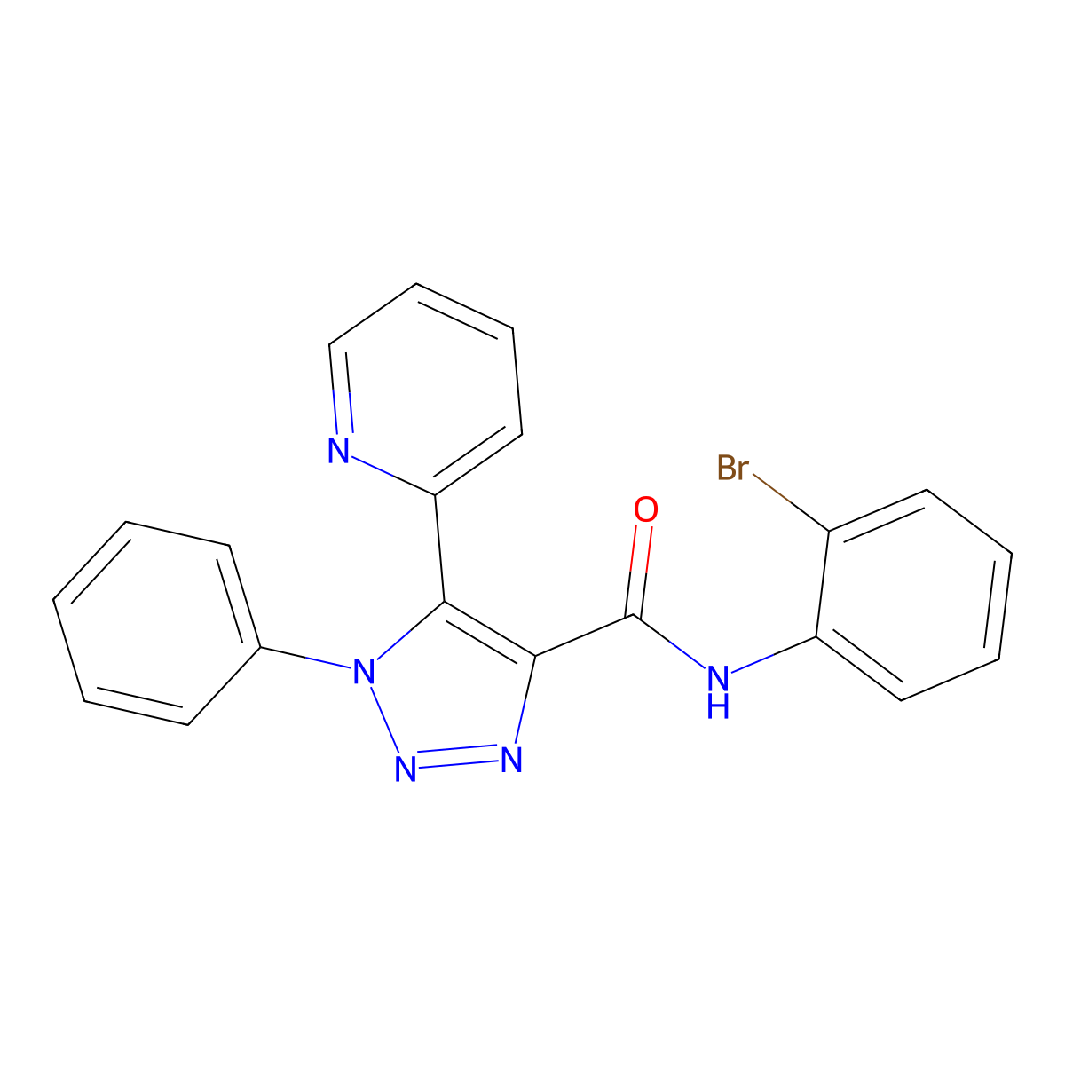N-(2-bromophenyl)-1-phenyl-5-(pyridin-2-yl)-1H-1,2,3-triazole-4-carboxamide molecular structure, CAS 1396767-81-9