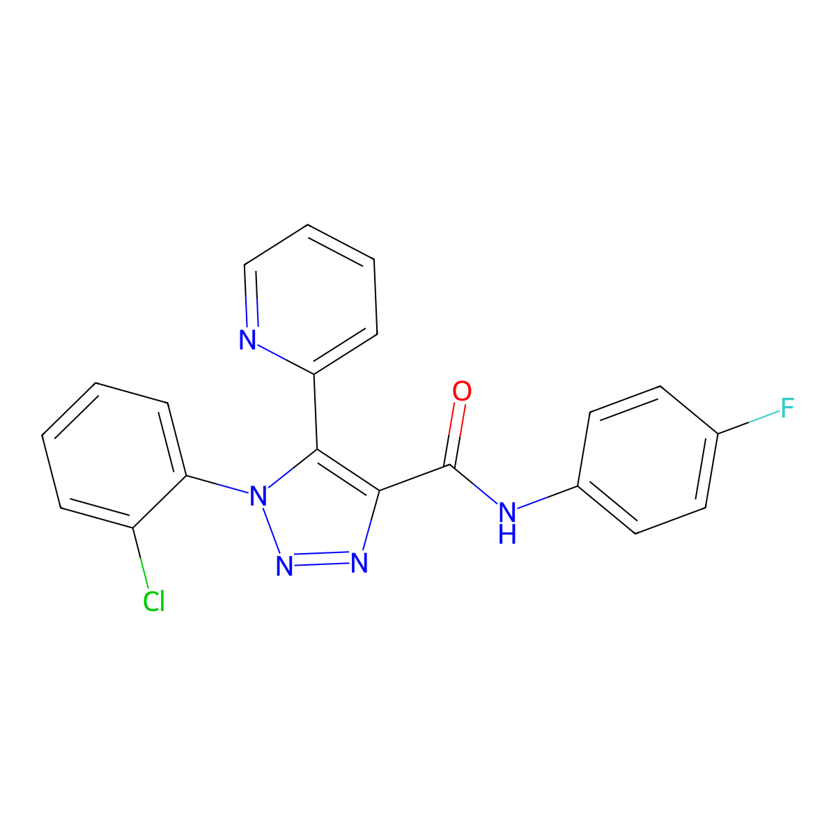 1-(2-chlorophenyl)-N-(4-fluorophenyl)-5-(pyridin-2-yl)-1H-1,2,3-triazole-4-carboxamide molecular structure, CAS 1396767-88-6
