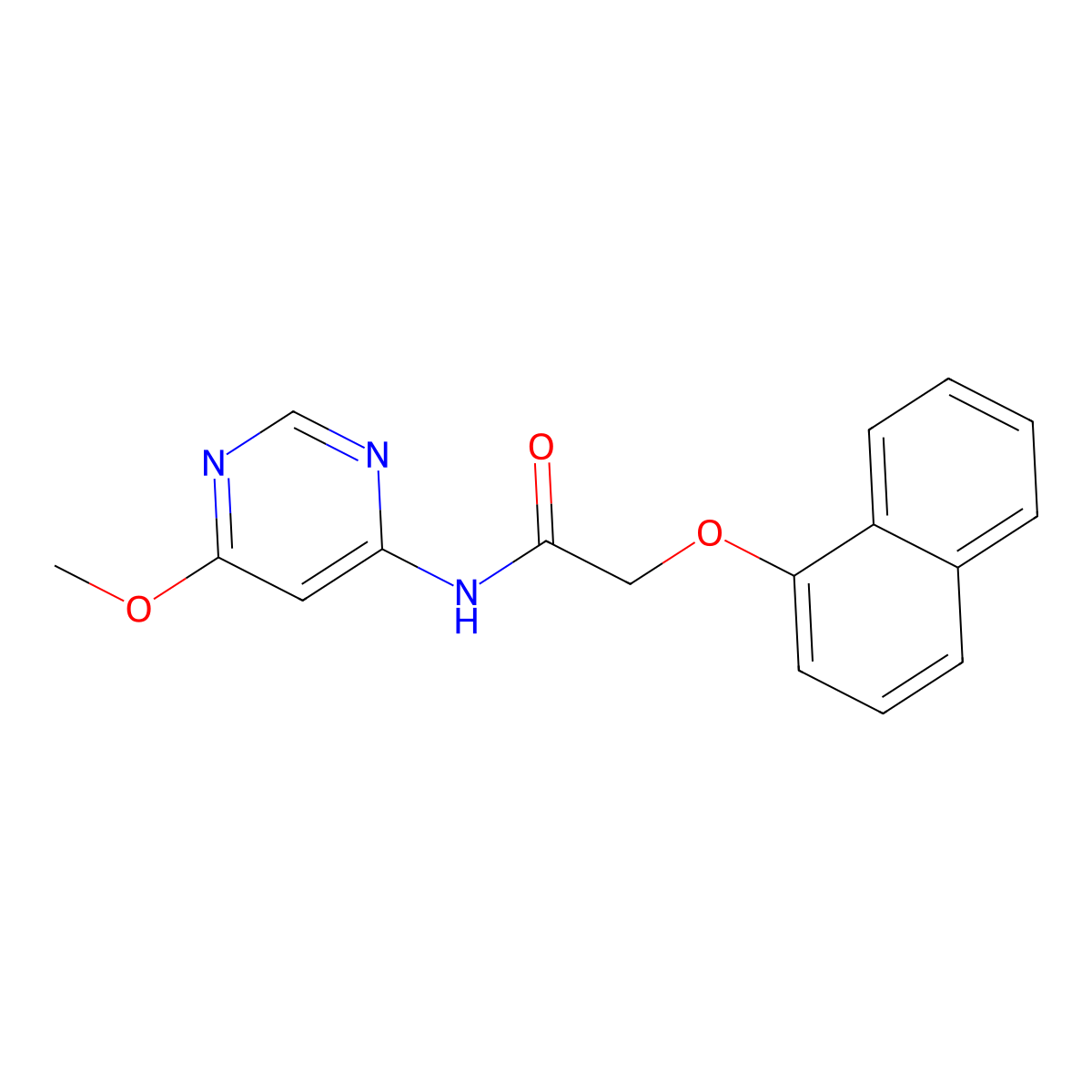 N-(6-methoxypyrimidin-4-yl)-2-(naphthalen-1-yloxy)acetamide molecular structure, CAS 1396767-94-4