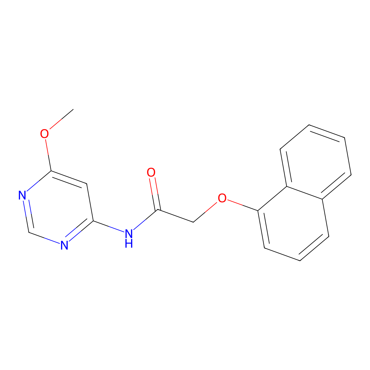 N-(6-methoxypyrimidin-4-yl)-2-(naphthalen-1-yloxy)acetamide molecular structure, CAS 1396767-94-4