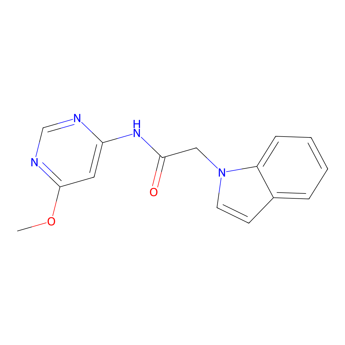 2-(1H-indol-1-yl)-N-(6-methoxypyrimidin-4-yl)acetamide molecular structure, CAS 1396767-99-9