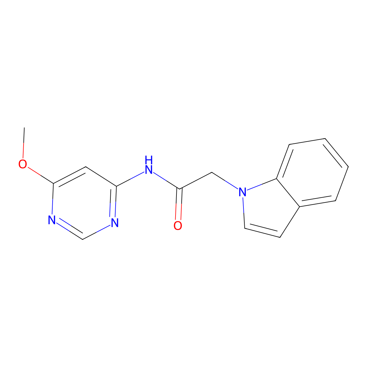 2-(1H-indol-1-yl)-N-(6-methoxypyrimidin-4-yl)acetamide molecular structure, CAS 1396767-99-9