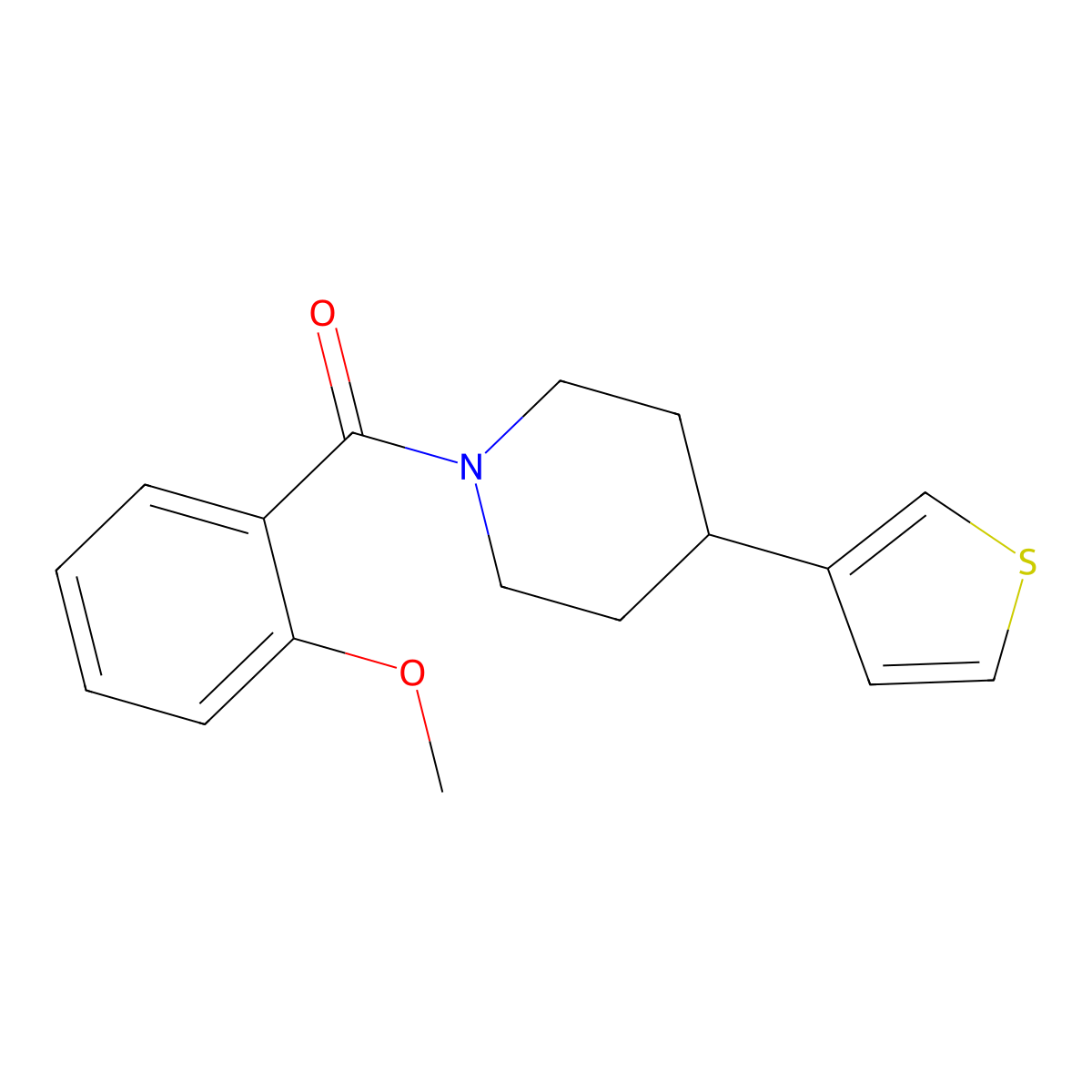 (2-Methoxyphenyl)(4-(thiophen-3-yl)piperidin-1-yl)methanone molecular structure, CAS 1396768-02-7