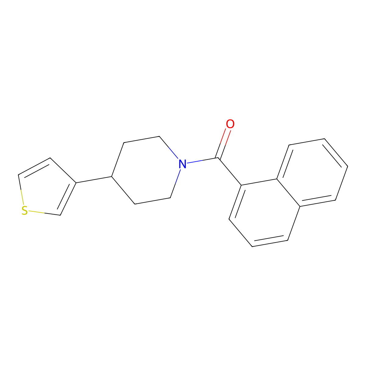 Naphthalen-1-yl(4-(thiophen-3-yl)piperidin-1-yl)methanone molecular structure, CAS 1396768-12-9