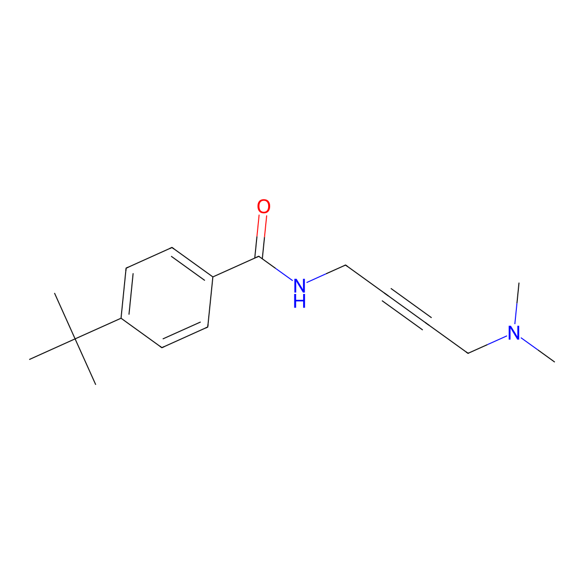 4-(tert-butyl)-N-(4-(dimethylamino)but-2-yn-1-yl)benzamide molecular structure, CAS 1396768-22-1