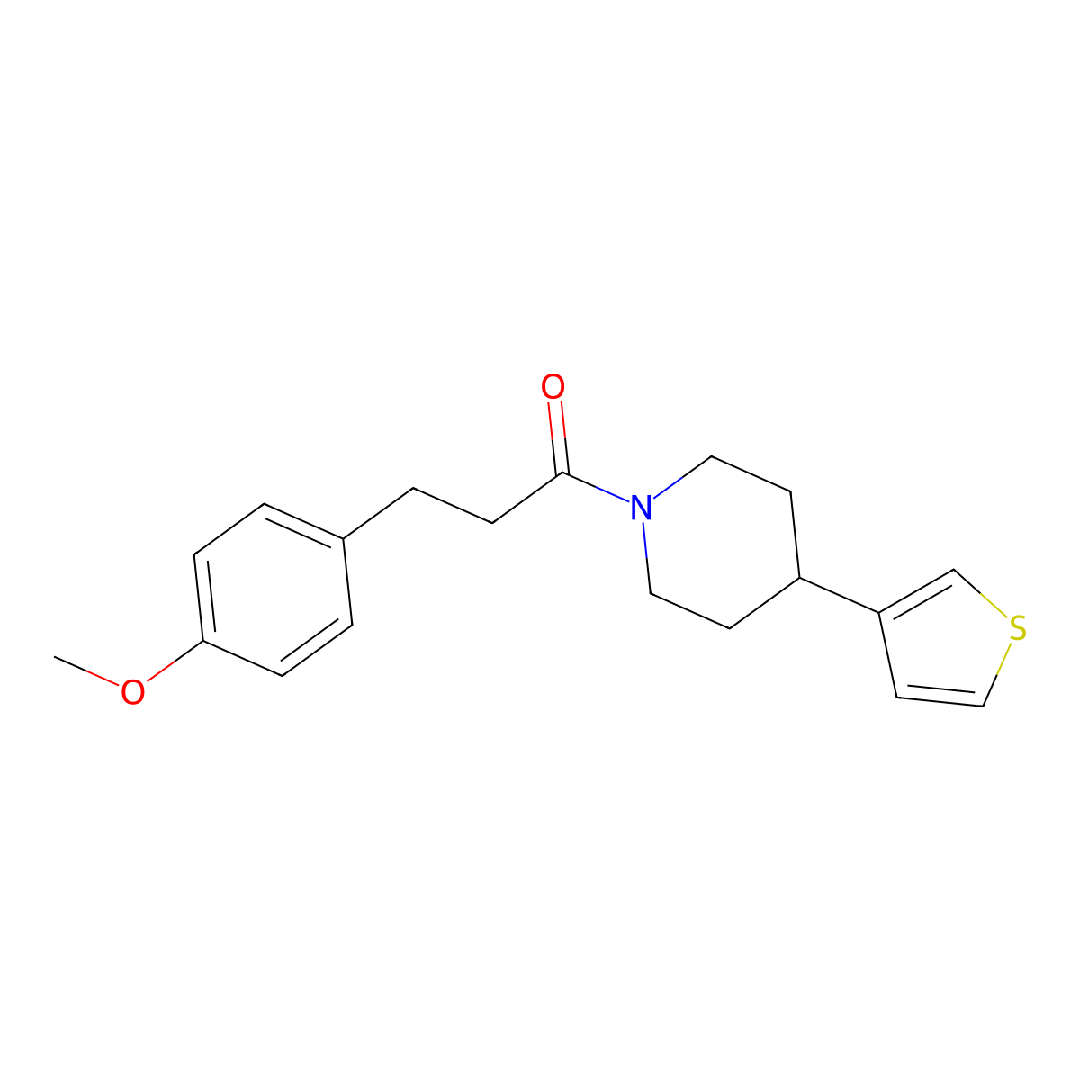 3-(4-Methoxyphenyl)-1-(4-(thiophen-3-yl)piperidin-1-yl)propan-1-one molecular structure, CAS 1396768-26-5