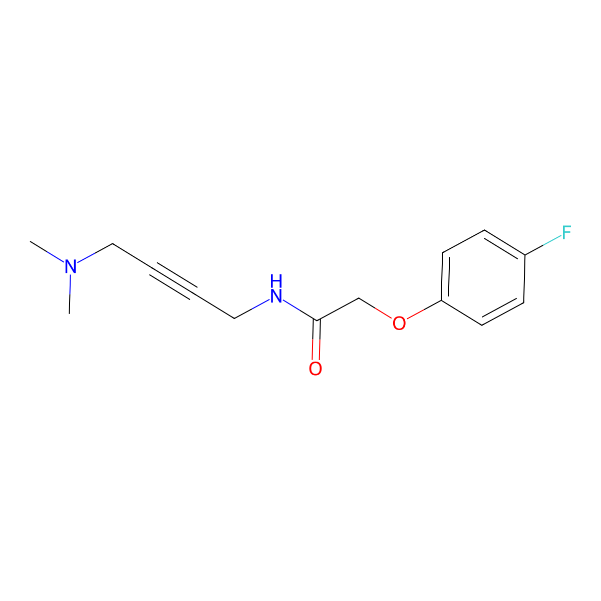 N-(4-(dimethylamino)but-2-yn-1-yl)-2-(4-fluorophenoxy)acetamide molecular structure, CAS 1396768-29-8