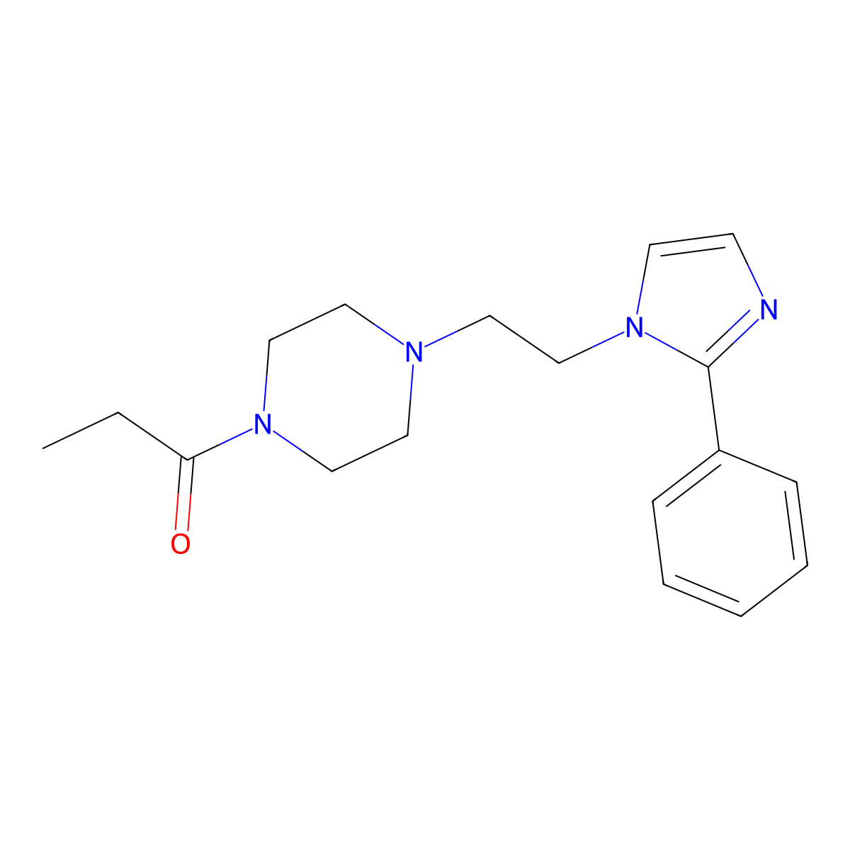 1-{4-[2-(2-phenyl-1H-imidazol-1-yl)ethyl]piperazin-1-yl}propan-1-one molecular structure, CAS 1396768-57-2