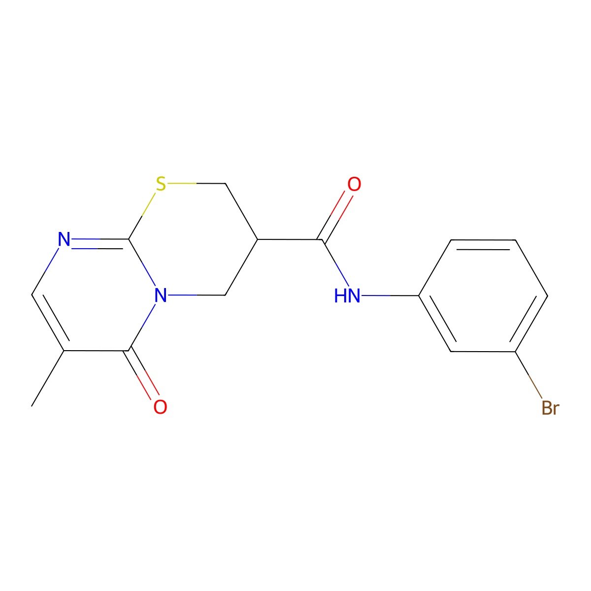 N-(3-bromophenyl)-7-methyl-6-oxo-2,3,4,6-tetrahydropyrimido[2,1-b][1,3]thiazine-3-carboxamide molecular structure, CAS 1396768-73-2