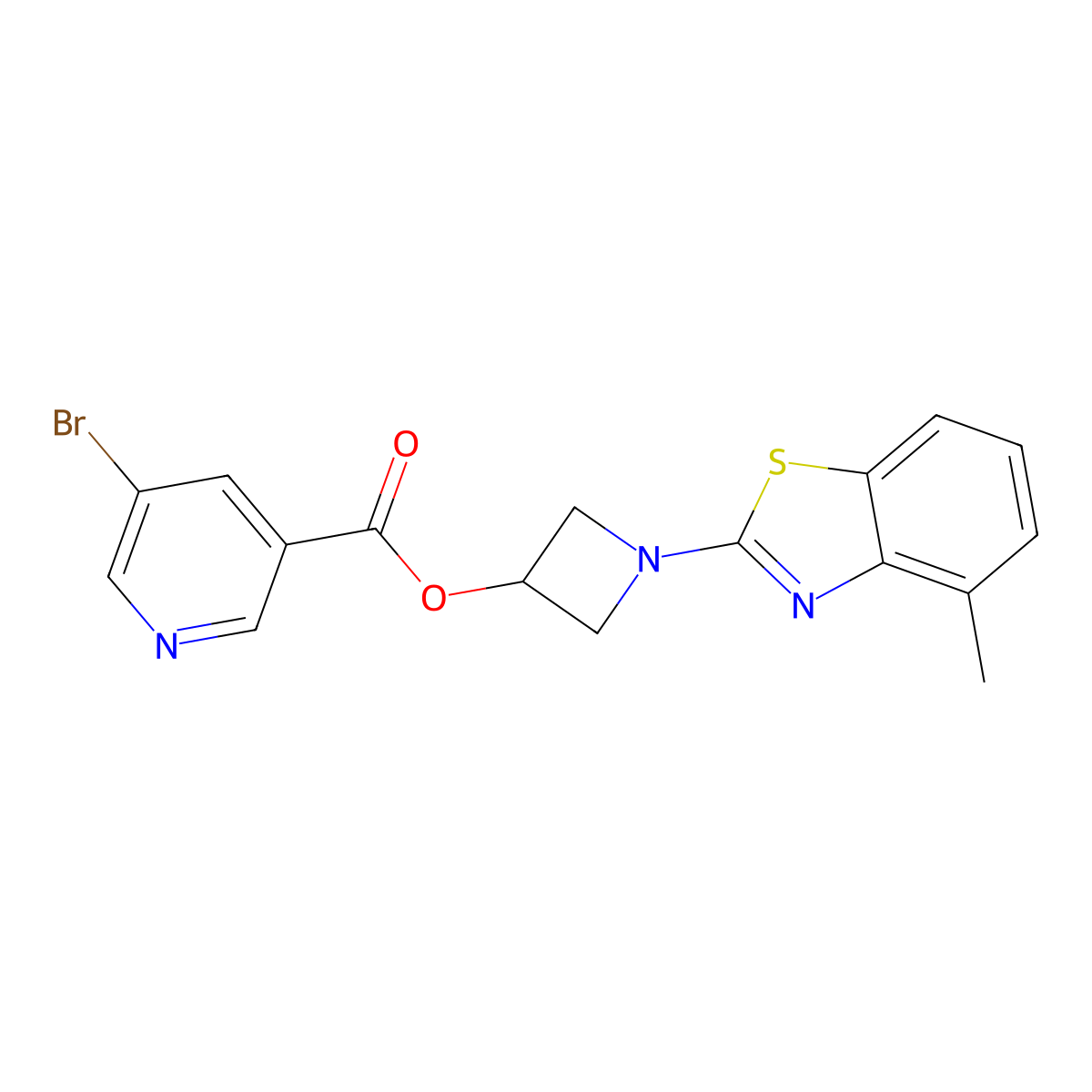 1-(4-Methylbenzo[d]thiazol-2-yl)azetidin-3-yl 5-bromonicotinate molecular structure, CAS 1396768-75-4