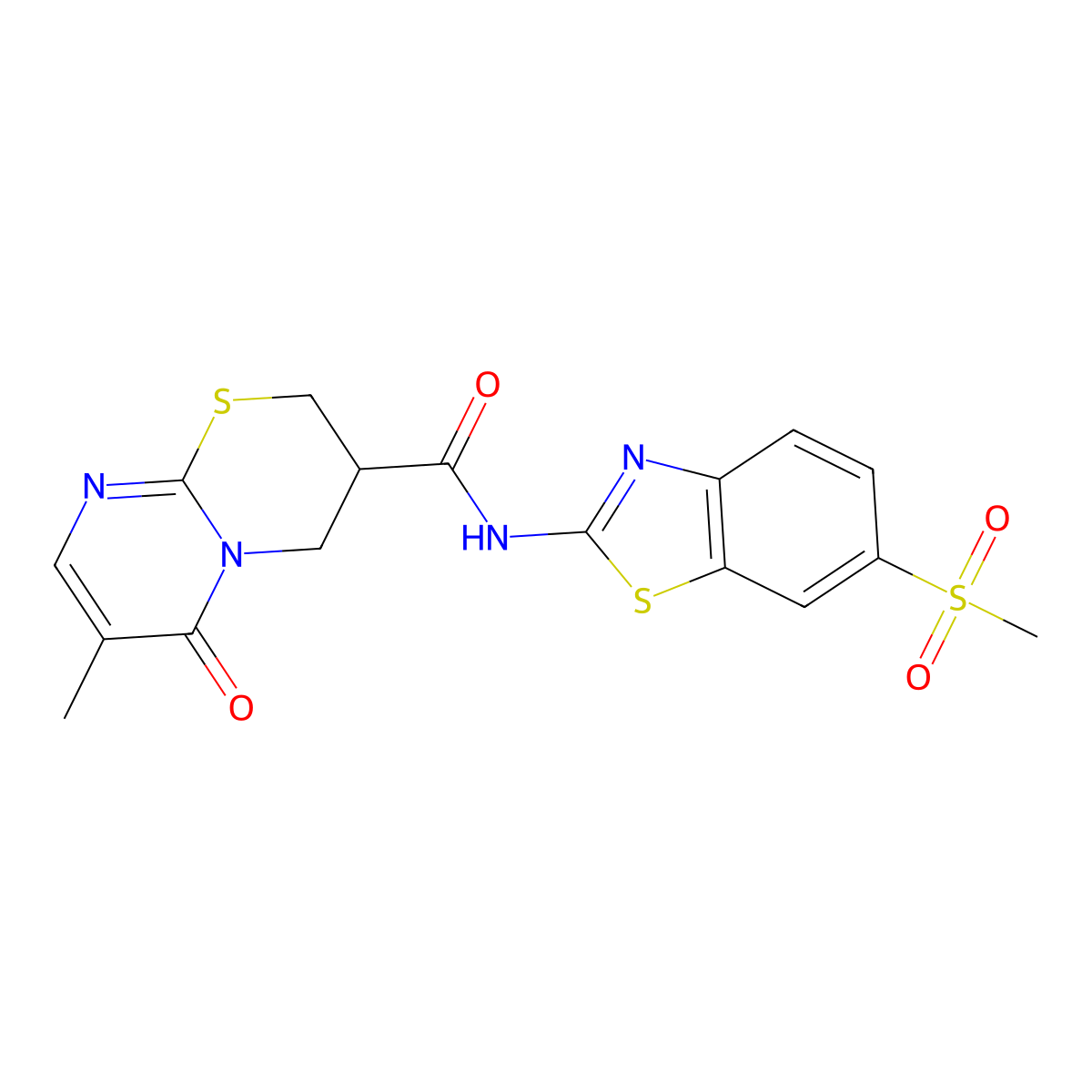 7-methyl-N-(6-(methylsulfonyl)benzo[d]thiazol-2-yl)-6-oxo-2,3,4,6-tetrahydropyrimido[2,1-b][1,3]thiazine-3-carboxamide molecular structure, CAS 1396768-76-5