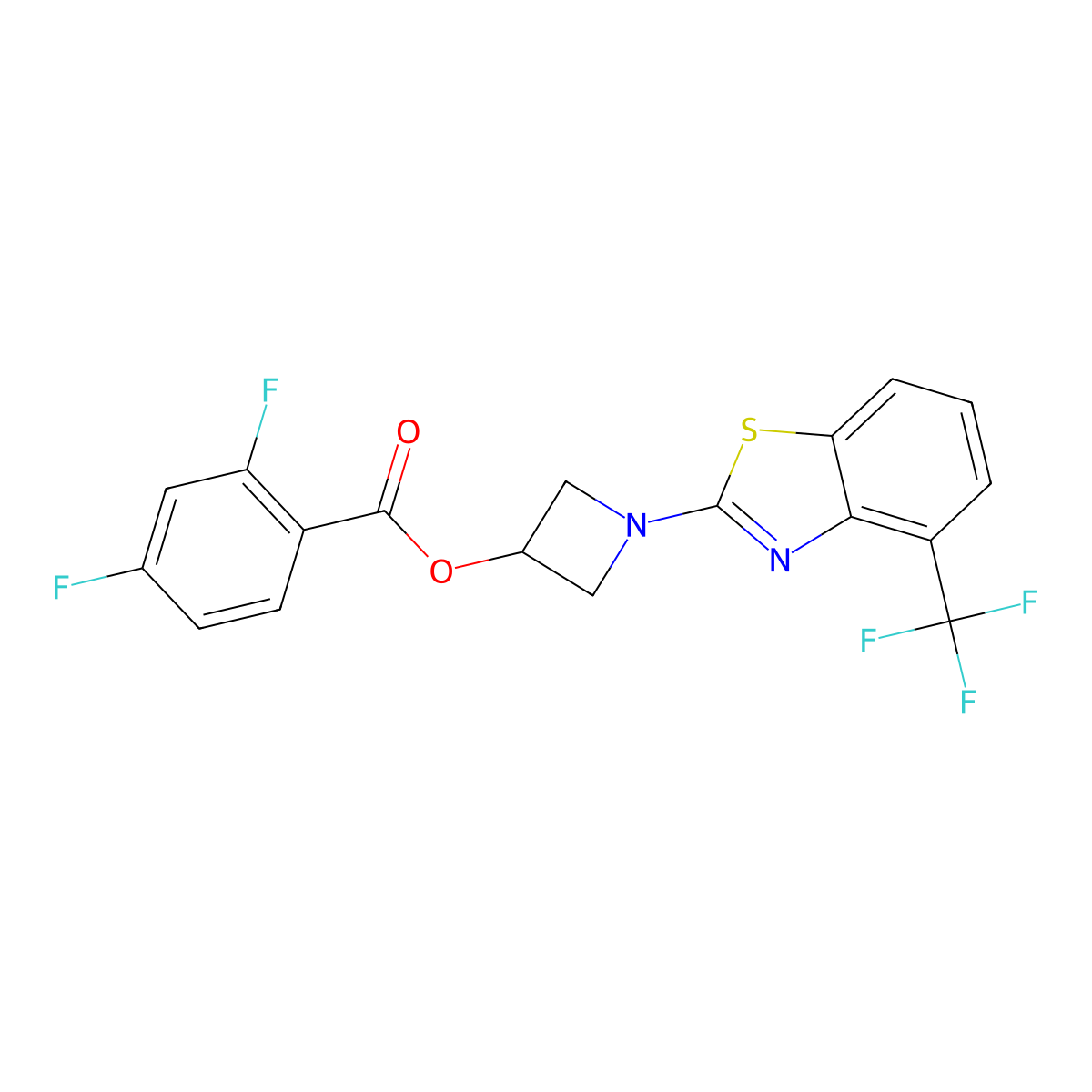 1-(4-(Trifluoromethyl)benzo[d]thiazol-2-yl)azetidin-3-yl 2,4-difluorobenzoate molecular structure, CAS 1396768-85-6