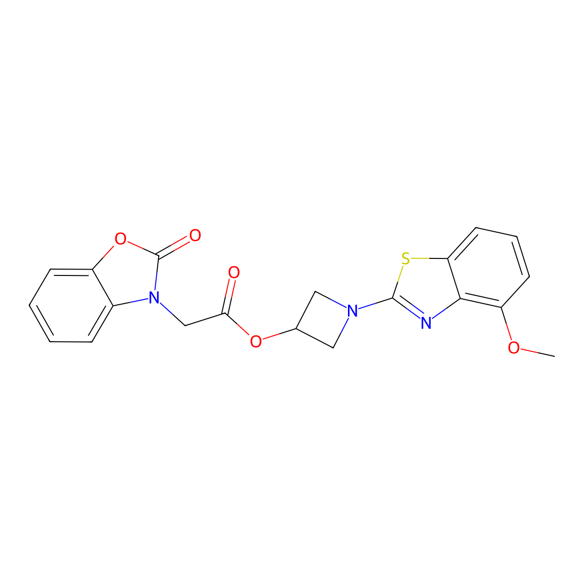 1-(4-methoxybenzo[d]thiazol-2-yl)azetidin-3-yl 2-(2-oxobenzo[d]oxazol-3(2H)-yl)acetate molecular structure, CAS 1396768-88-9