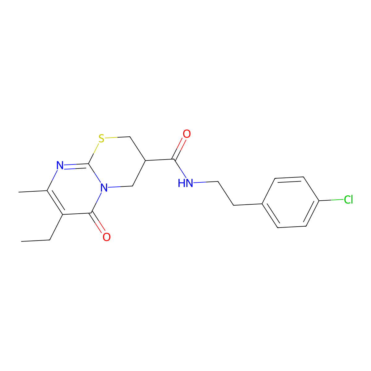 N-(4-chlorophenethyl)-7-ethyl-8-methyl-6-oxo-2,3,4,6-tetrahydropyrimido[2,1-b][1,3]thiazine-3-carboxamide molecular structure, CAS 1396768-91-4