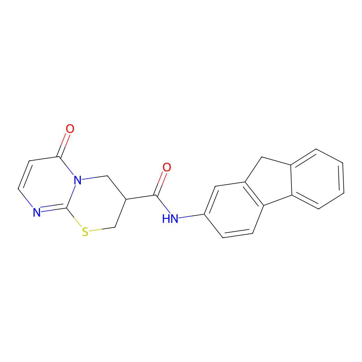 N-(9H-fluoren-2-yl)-6-oxo-2,3,4,6-tetrahydropyrimido[2,1-b][1,3]thiazine-3-carboxamide molecular structure, CAS 1396769-86-0