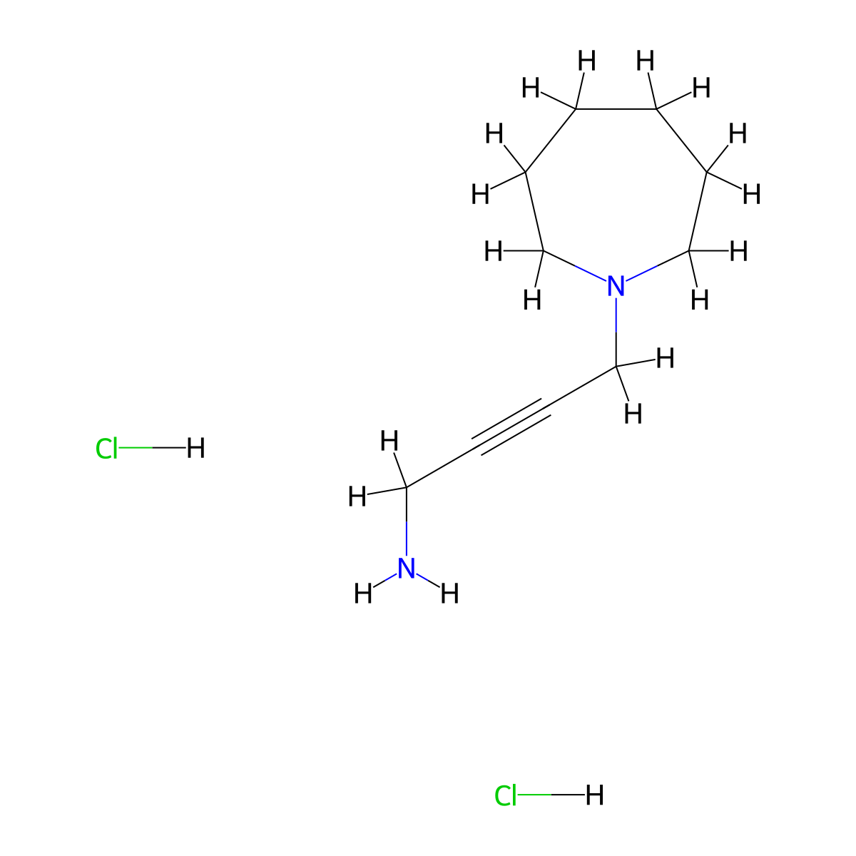 4-(Azepan-1-yl)but-2-yn-1-amine dihydrochloride molecular structure, CAS 1396770-32-3