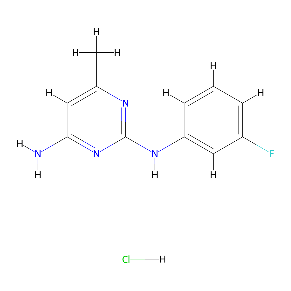N2-(3-fluorophenyl)-6-methylpyrimidine-2,4-diamine hydrochloride molecular structure, CAS 1396772-00-1