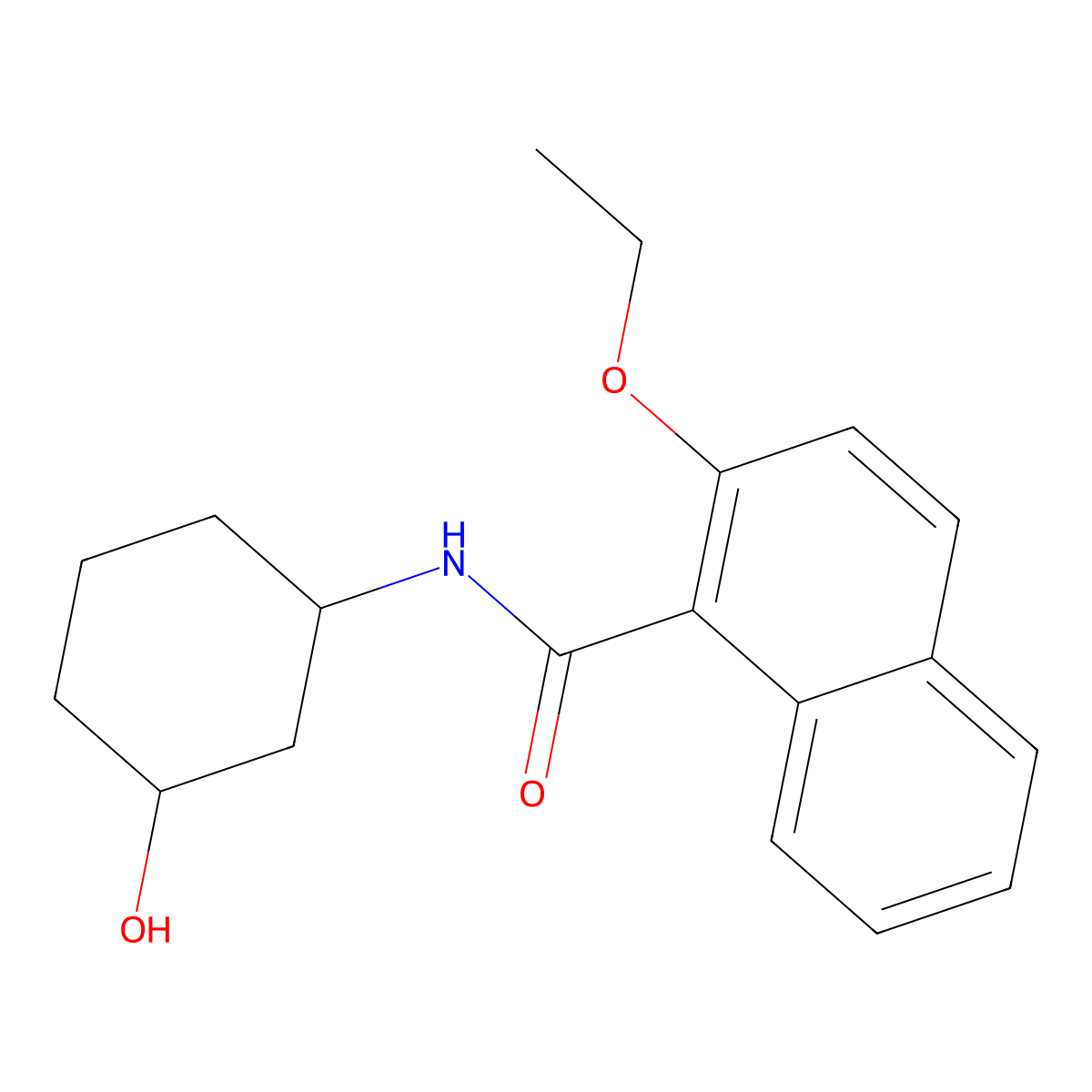 2-ethoxy-N-(3-hydroxycyclohexyl)-1-naphthamide molecular structure, CAS 1396773-89-9