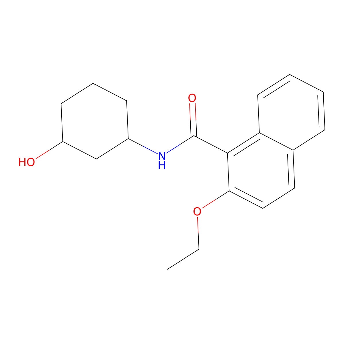 2-ethoxy-N-(3-hydroxycyclohexyl)-1-naphthamide molecular structure, CAS 1396773-89-9