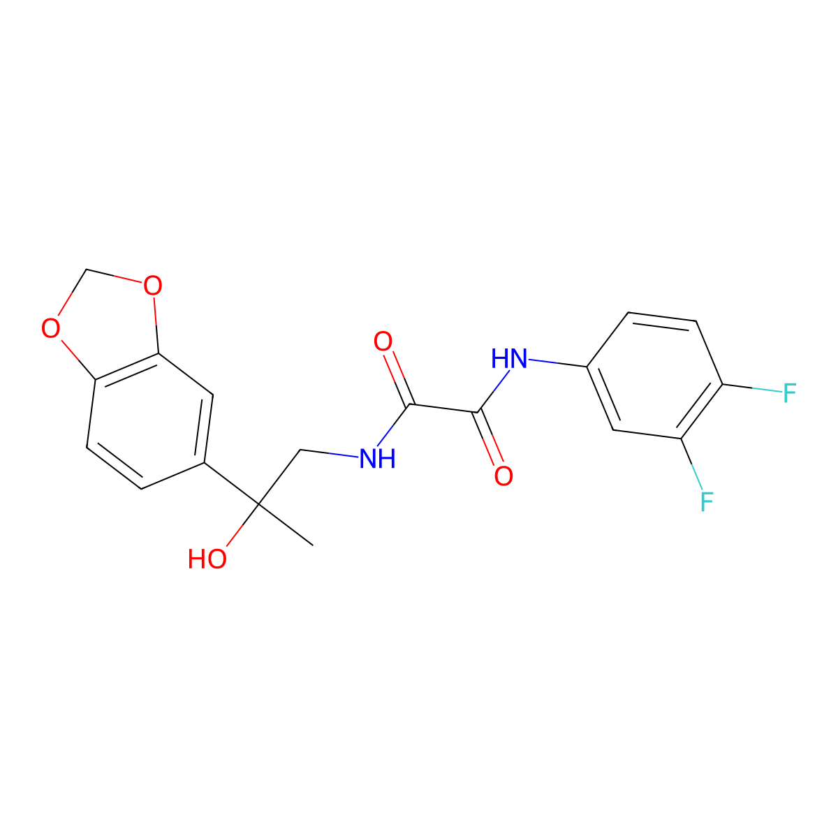 N1-(2-(benzo[d][1,3]dioxol-5-yl)-2-hydroxypropyl)-N2-(3,4-difluorophenyl)oxalamide molecular structure, CAS 1396774-00-7