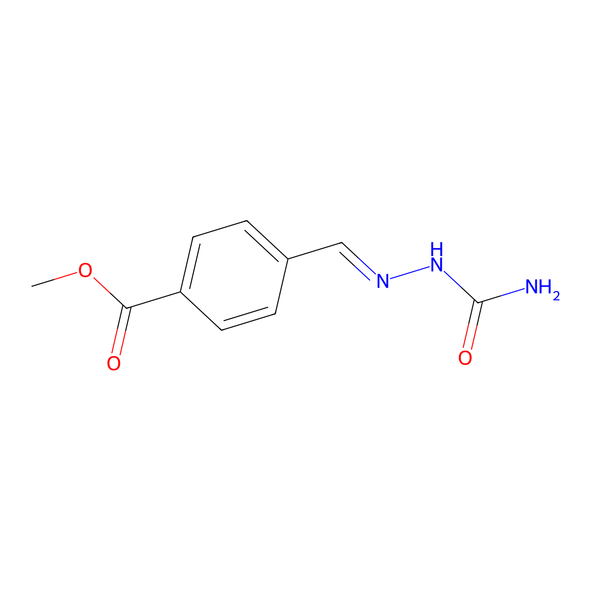 methyl 4-[(E)-(carbamoylhydrazinylidene)methyl]benzoate molecular structure, CAS 1396774-37-0
