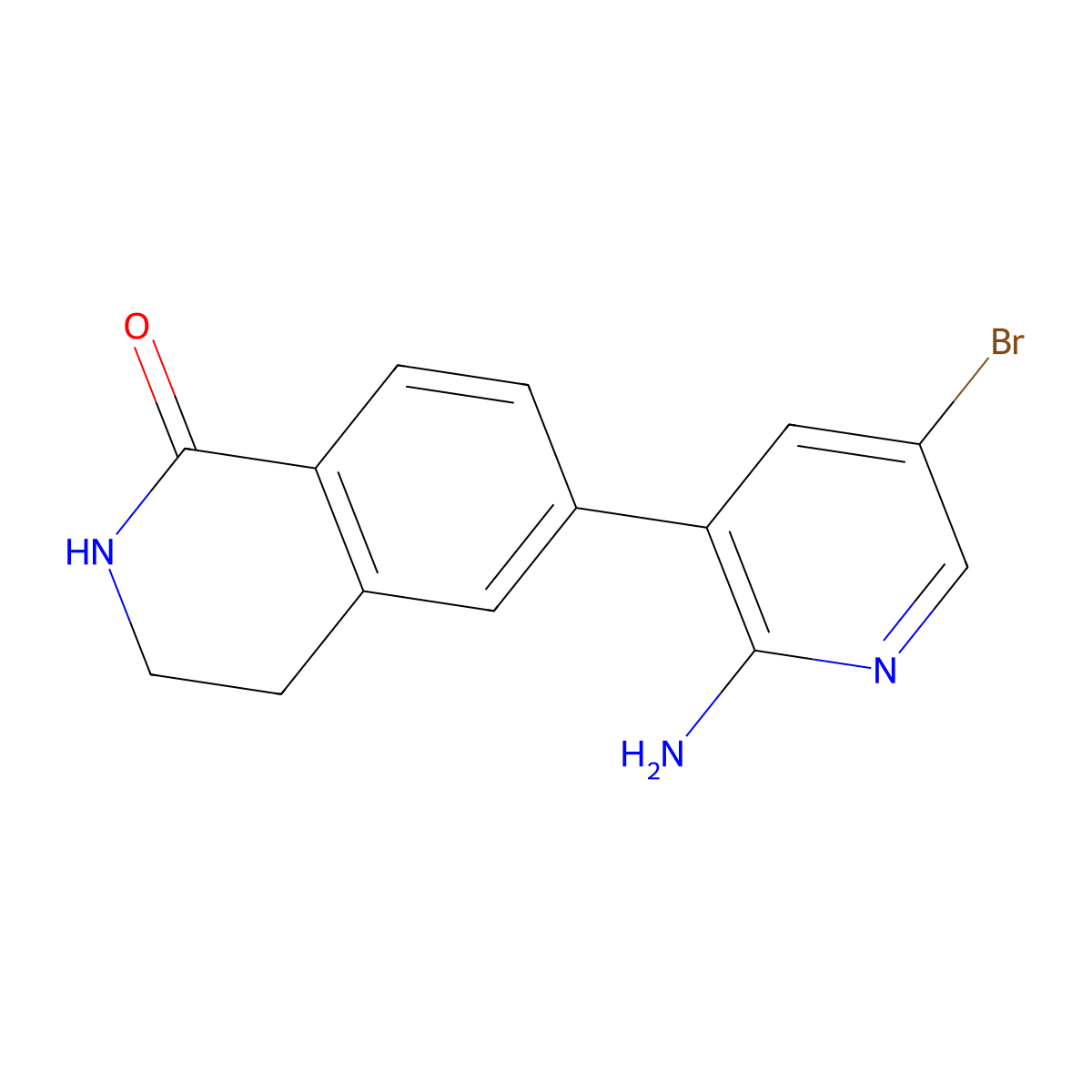 6-(2-amino-5-bromopyridin-3-yl)-3,4-dihydroisoquinolin-1(2H)-one molecular structure, CAS 1396776-45-6