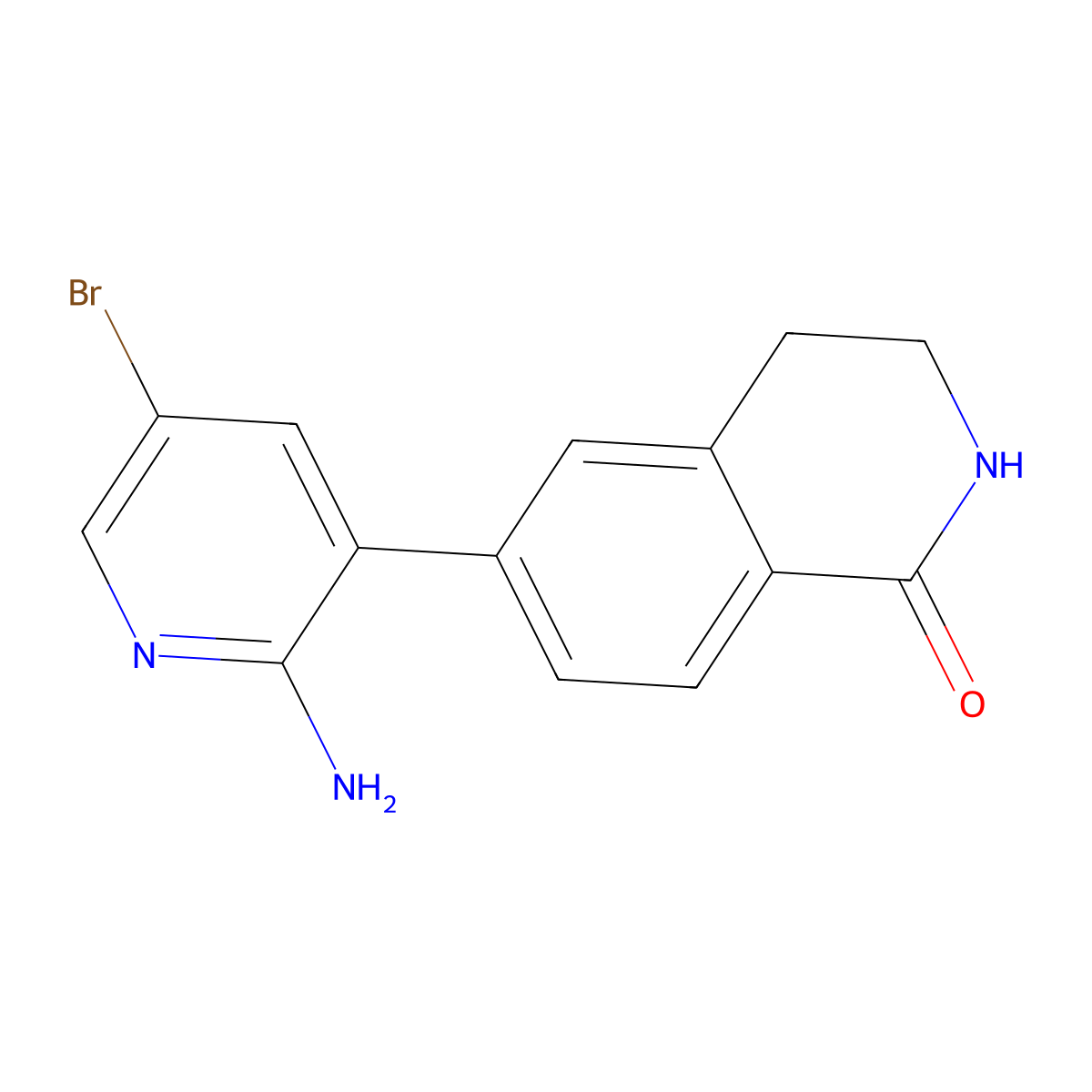 6-(2-amino-5-bromopyridin-3-yl)-3,4-dihydroisoquinolin-1(2H)-one molecular structure, CAS 1396776-45-6