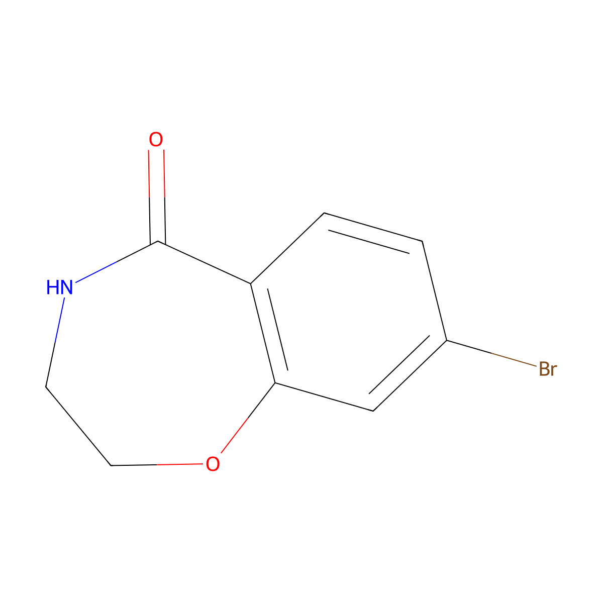8-bromo-3,4-dihydrobenzo[f][1,4]oxazepin-5(2H)-one molecular structure, CAS 1396777-41-5