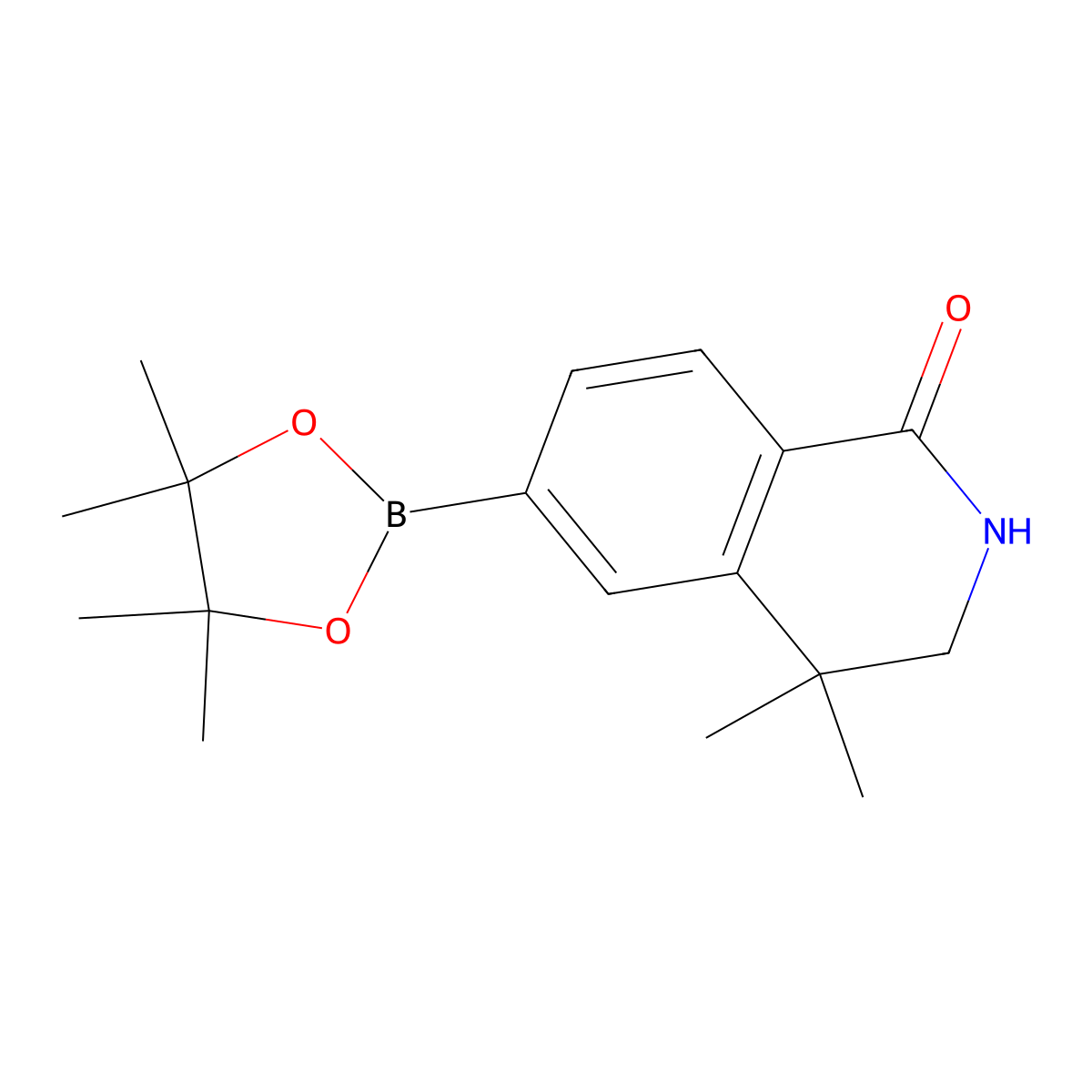 4,4-Dimethyl-6-(4,4,5,5-tetramethyl-1,3,2-dioxaborolan-2-yl)-2,3-dihydroisoquinolin-1-one molecular structure, CAS 1396777-60-8