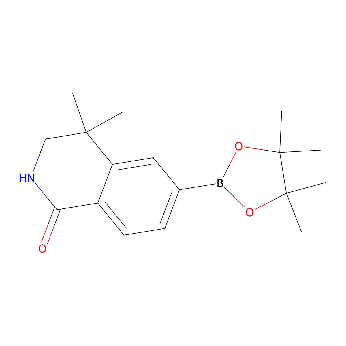 4,4-Dimethyl-6-(4,4,5,5-tetramethyl-1,3,2-dioxaborolan-2-yl)-2,3-dihydroisoquinolin-1-one molecular structure, CAS 1396777-60-8