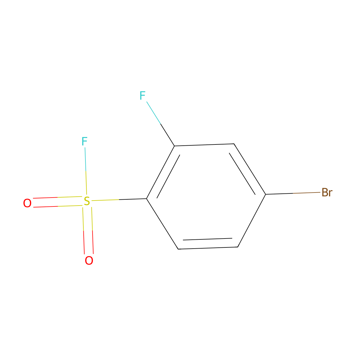 4-Bromo-2-fluorobenzene-1-sulfonyl fluoride molecular structure, CAS 1396779-67-1