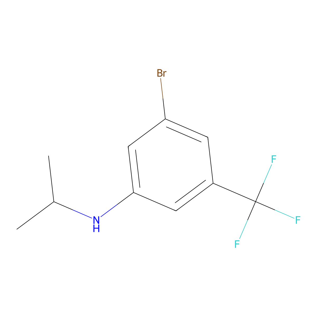 3-Bromo-N-(propan-2-yl)-5-(trifluoromethyl)aniline molecular structure, CAS 1396779-98-8