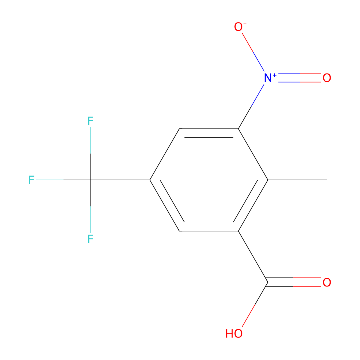 2-Methyl-3-nitro-5-(trifluoromethyl)benzoic acid molecular structure, CAS 1396780-63-4