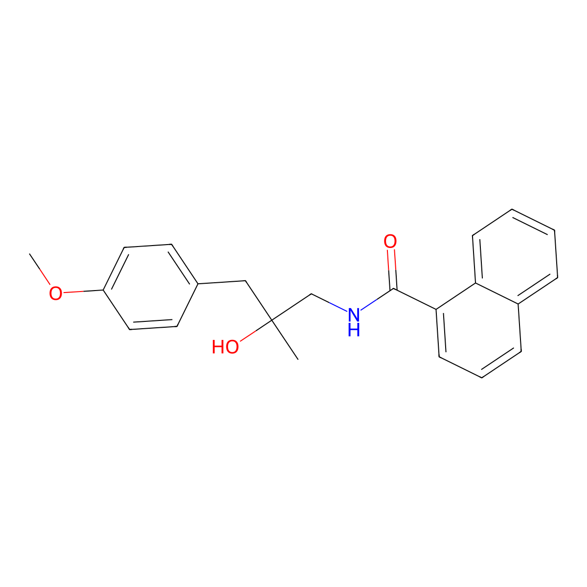 N-(2-hydroxy-3-(4-methoxyphenyl)-2-methylpropyl)-1-naphthamide molecular structure, CAS 1396781-58-0