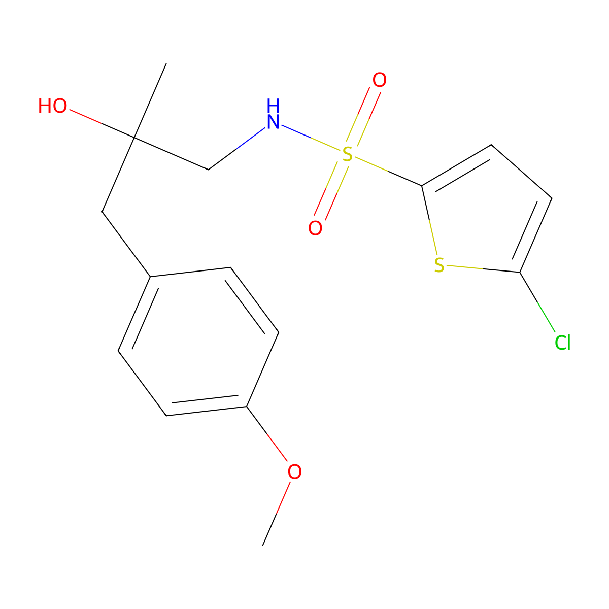 5-chloro-N-[2-hydroxy-3-(4-methoxyphenyl)-2-methylpropyl]thiophene-2-sulfonamide molecular structure, CAS 1396781-66-0