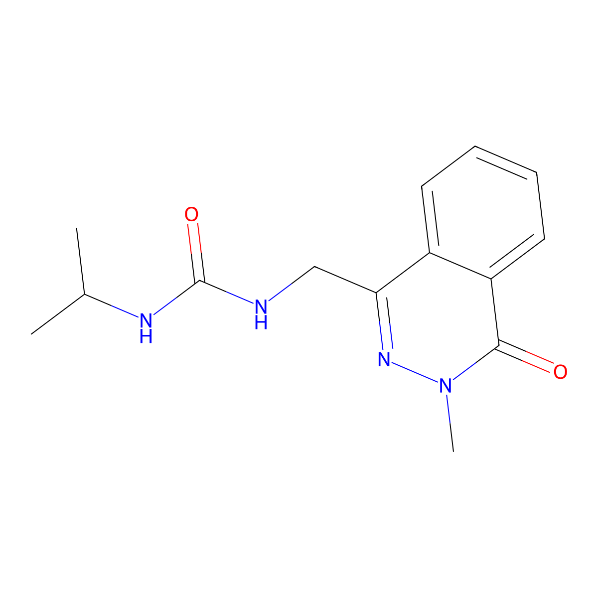 1-Isopropyl-3-((3-methyl-4-oxo-3,4-dihydrophthalazin-1-yl)methyl)urea molecular structure, CAS 1396781-76-2