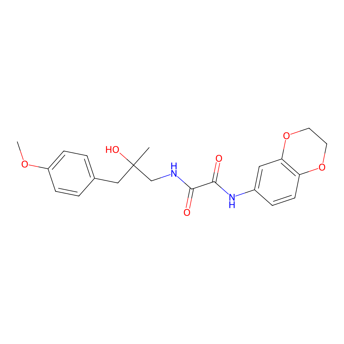 N1-(2,3-dihydrobenzo[b][1,4]dioxin-6-yl)-N2-(2-hydroxy-3-(4-methoxyphenyl)-2-methylpropyl)oxalamide molecular structure, CAS 1396781-77-3
