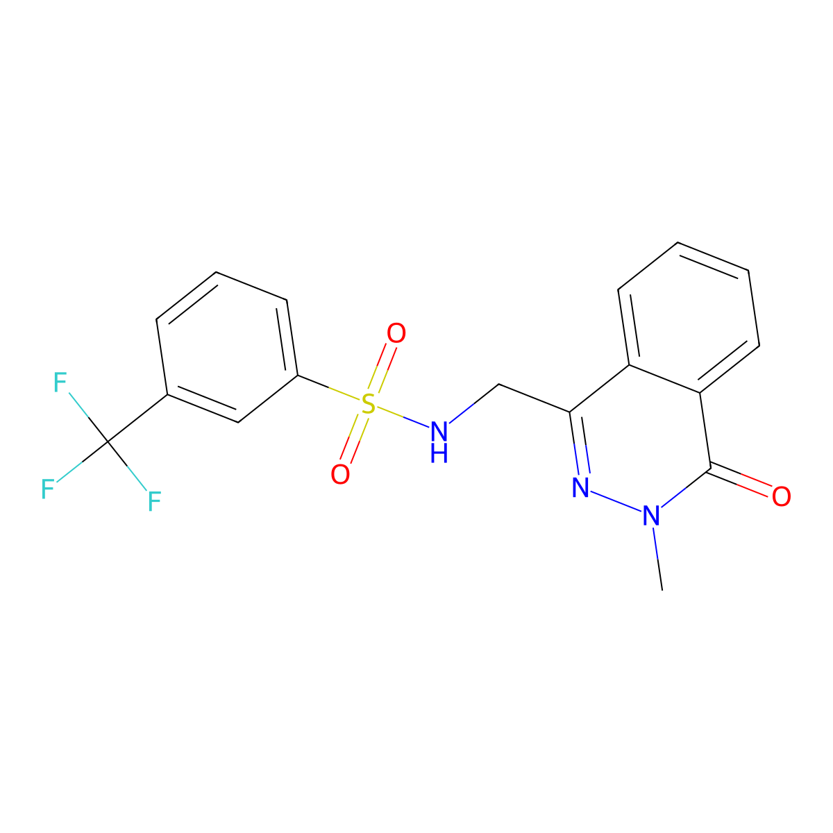N-((3-methyl-4-oxo-3,4-dihydrophthalazin-1-yl)methyl)-3-(trifluoromethyl)benzenesulfonamide molecular structure, CAS 1396781-81-9
