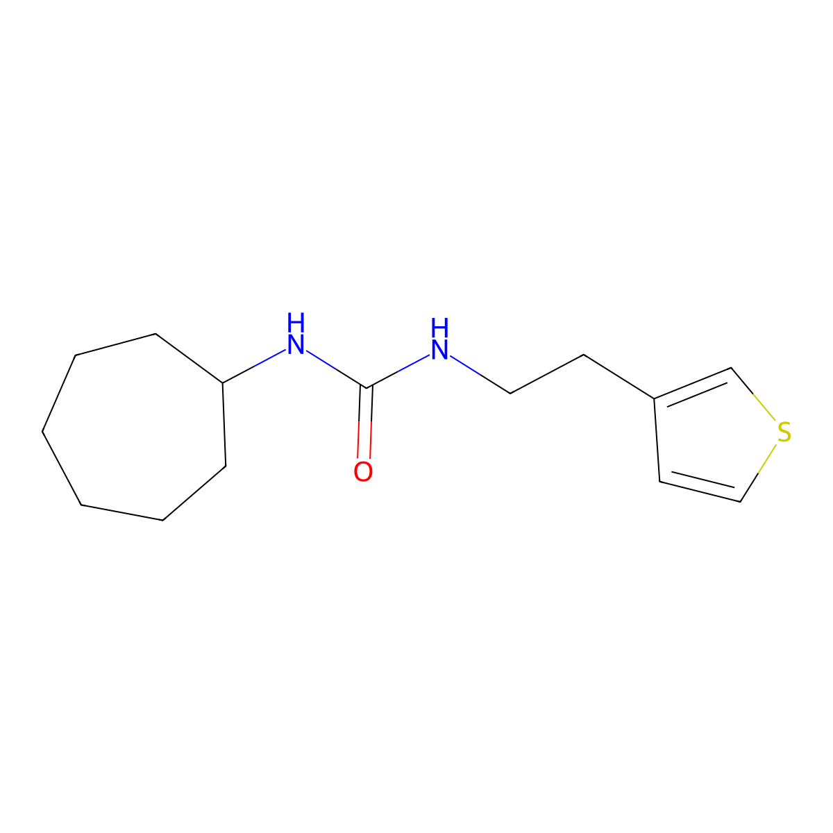 1-Cycloheptyl-3-(2-(thiophen-3-yl)ethyl)urea molecular structure, CAS 1396781-89-7