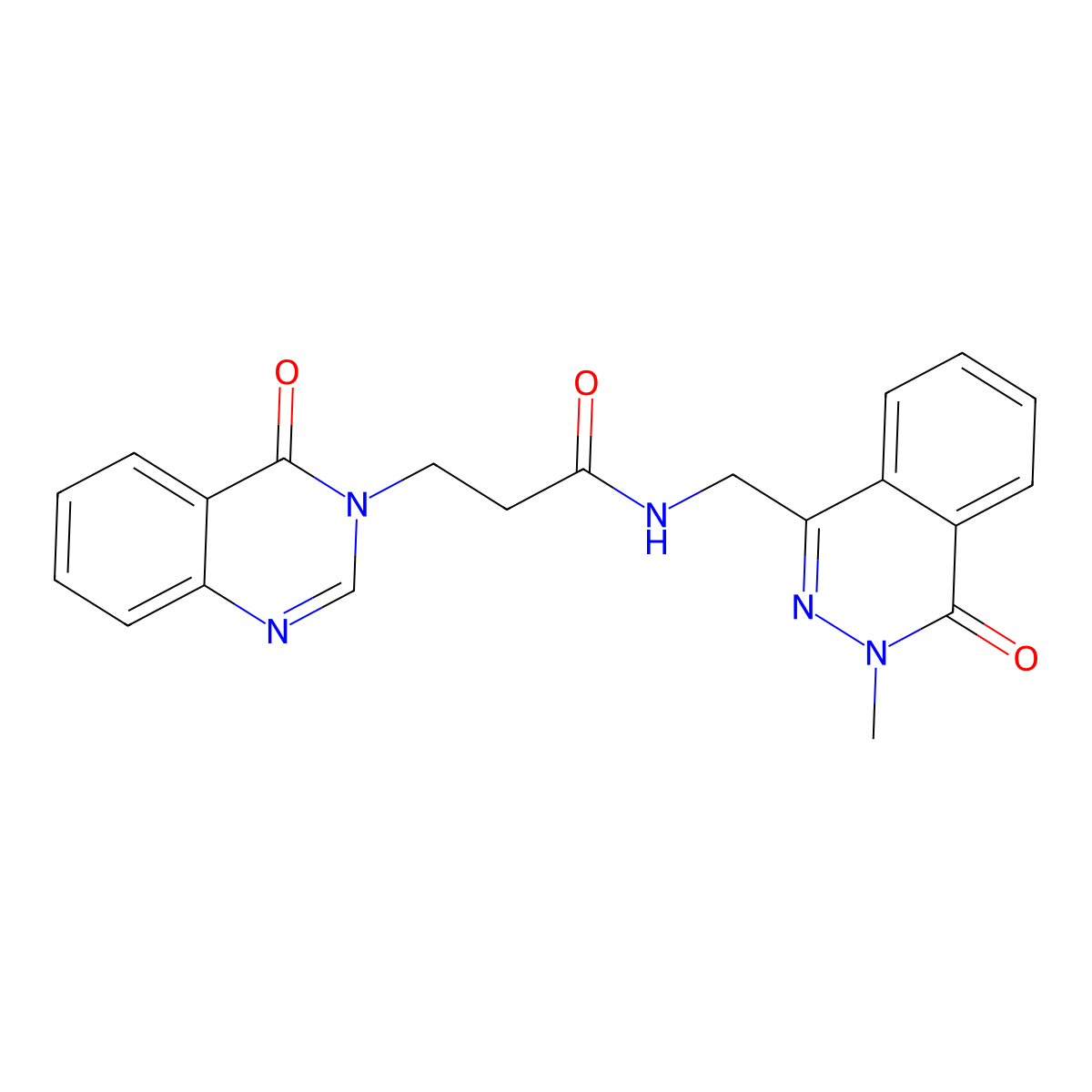N-((3-methyl-4-oxo-3,4-dihydrophthalazin-1-yl)methyl)-3-(4-oxoquinazolin-3(4H)-yl)propanamide molecular structure, CAS 1396781-90-0
