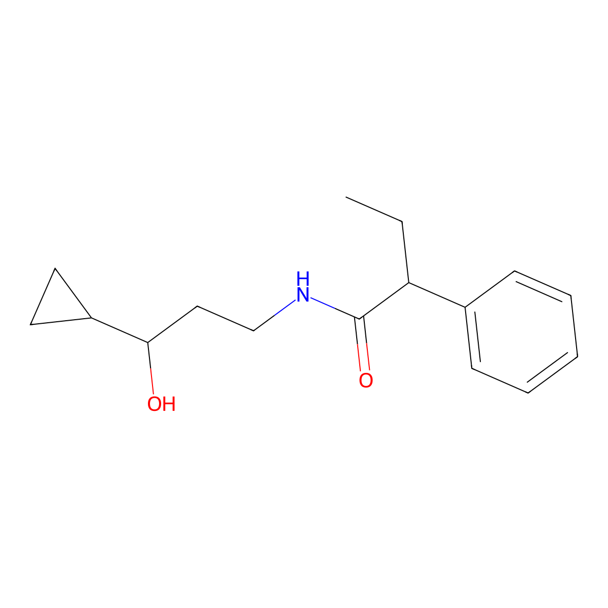N-(3-cyclopropyl-3-hydroxypropyl)-2-phenylbutanamide molecular structure, CAS 1396781-92-2