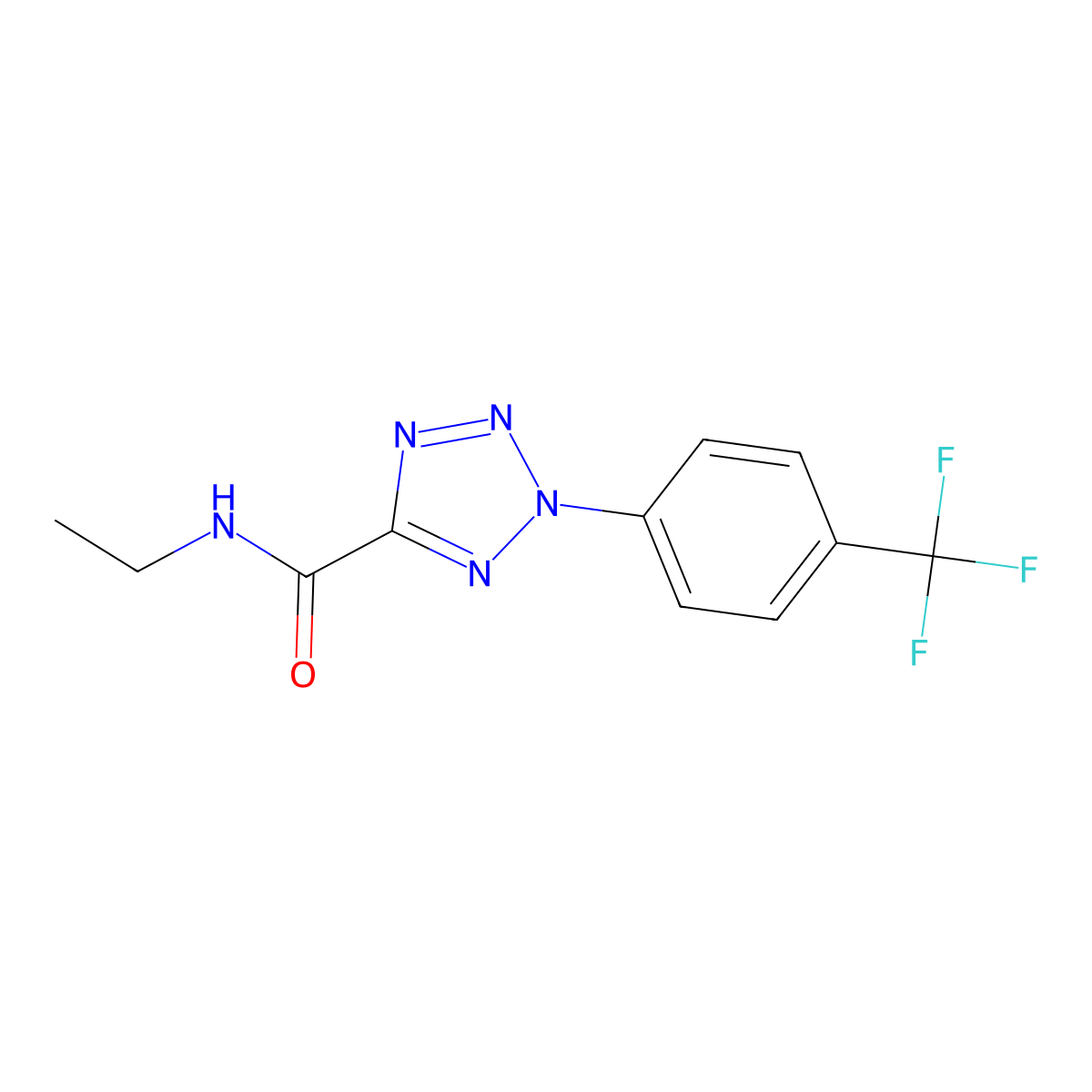 N-ethyl-2-(4-(trifluoromethyl)phenyl)-2H-tetrazole-5-carboxamide molecular structure, CAS 1396781-94-4