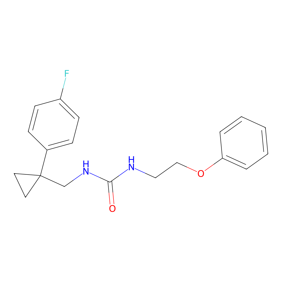 1-((1-(4-Fluorophenyl)cyclopropyl)methyl)-3-(2-phenoxyethyl)urea molecular structure, CAS 1396781-95-5
