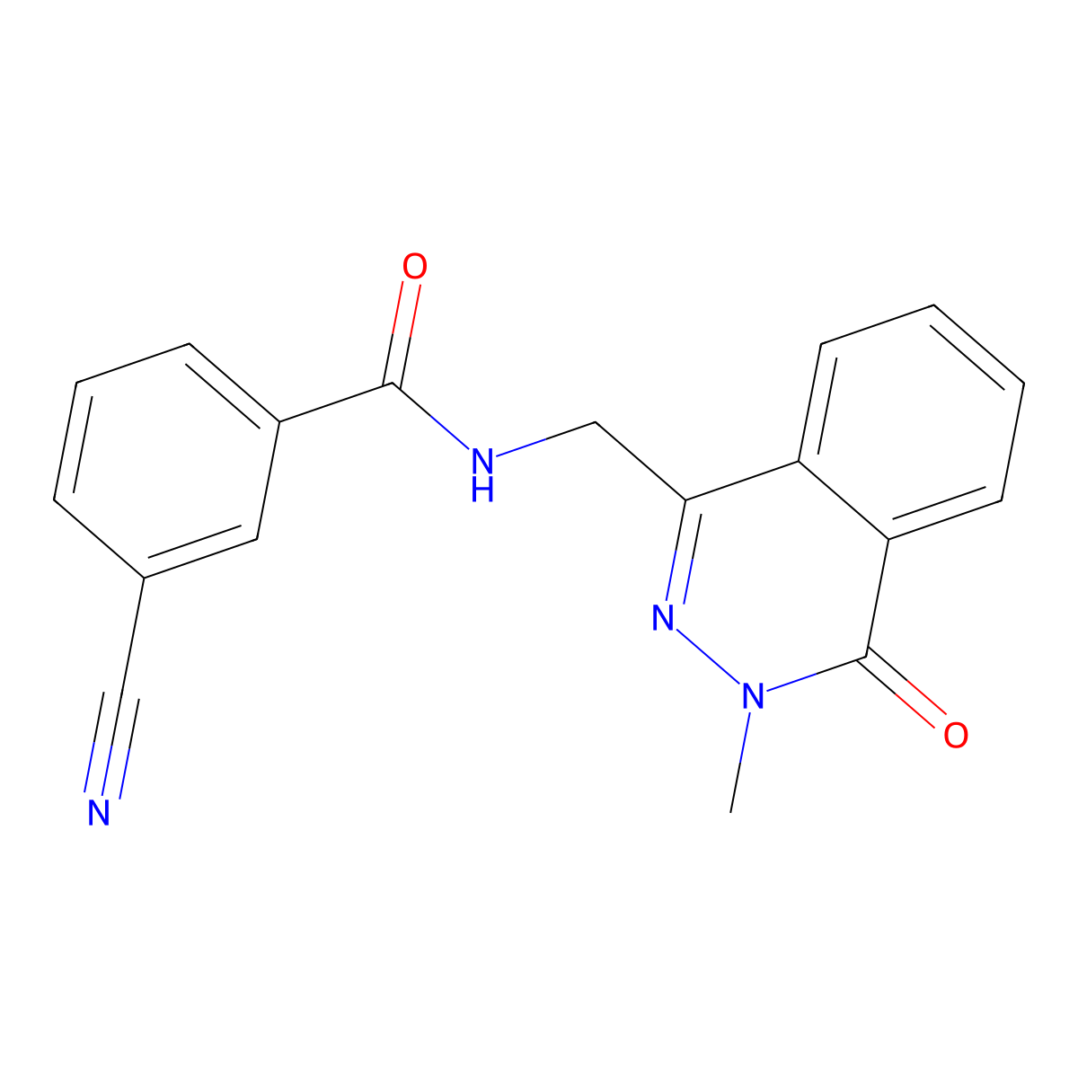 3-cyano-N-[(3-methyl-4-oxo-3,4-dihydrophthalazin-1-yl)methyl]benzamide molecular structure, CAS 1396781-97-7