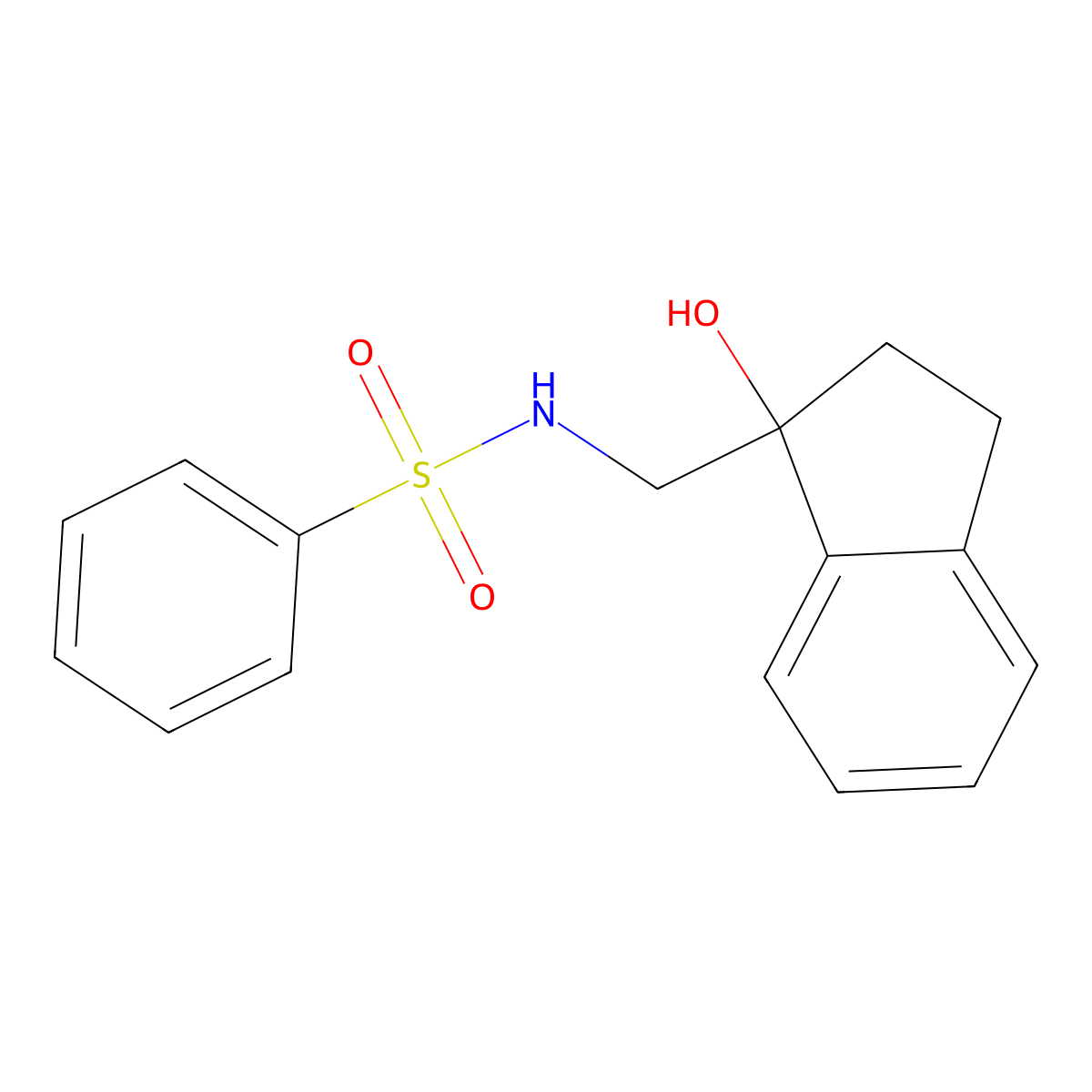N-[(1-hydroxy-2,3-dihydro-1H-inden-1-yl)methyl]benzenesulfonamide molecular structure, CAS 1396782-02-7