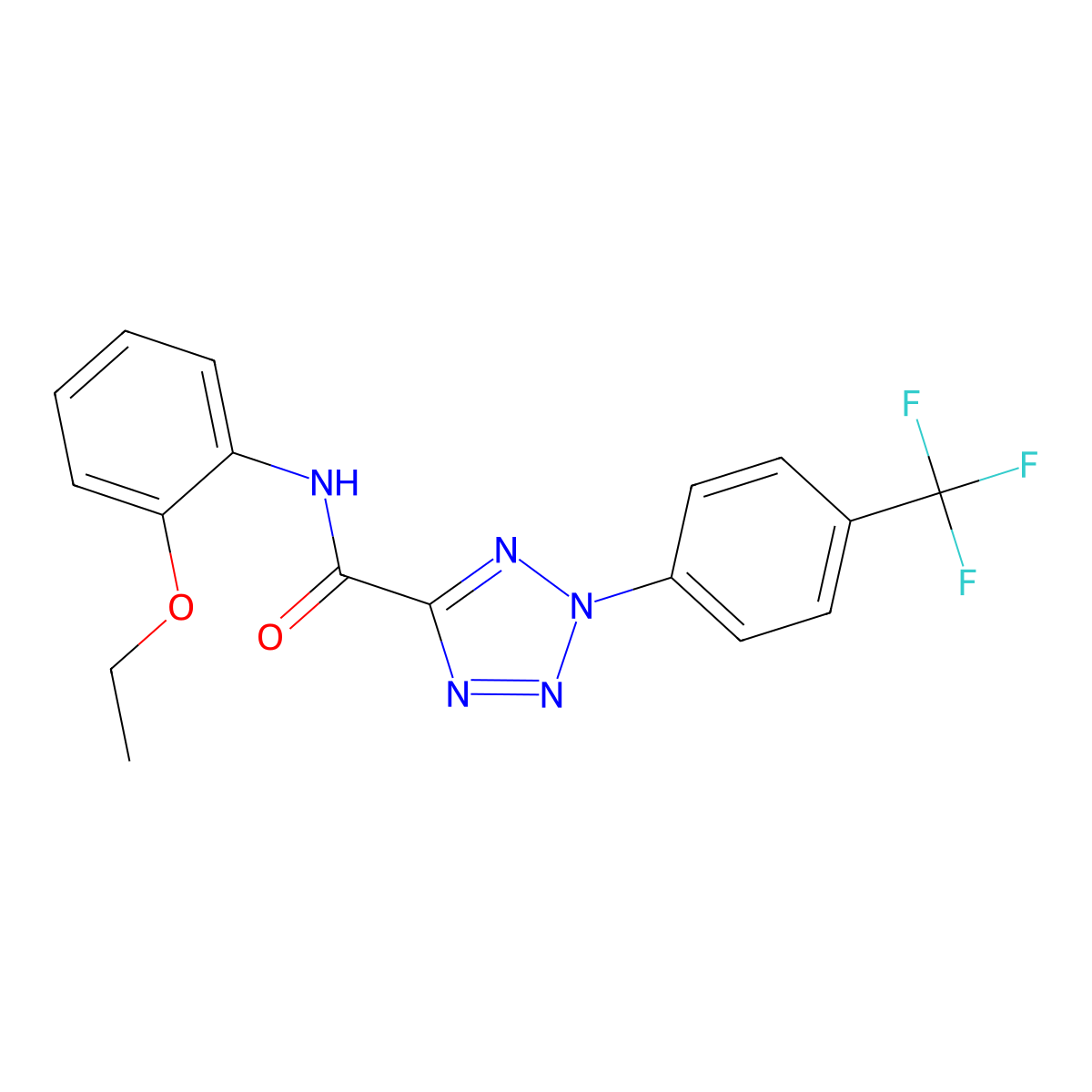 N-(2-ethoxyphenyl)-2-(4-(trifluoromethyl)phenyl)-2H-tetrazole-5-carboxamide molecular structure, CAS 1396782-08-3
