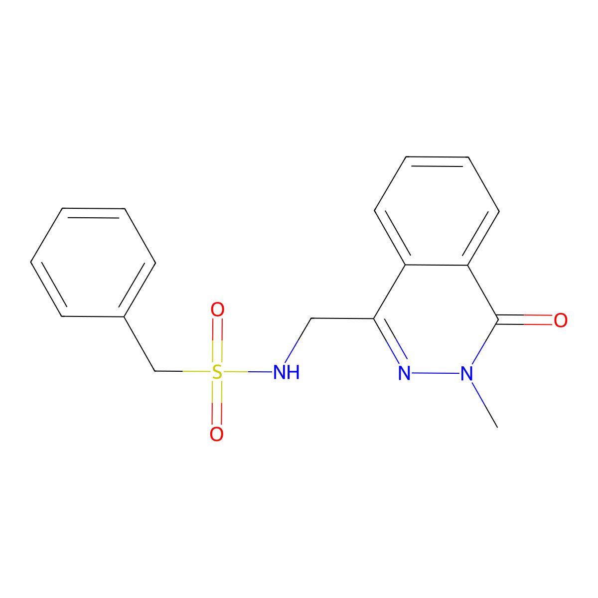 N-[(3-methyl-4-oxo-3,4-dihydrophthalazin-1-yl)methyl]-1-phenylmethanesulfonamide molecular structure, CAS 1396782-10-7